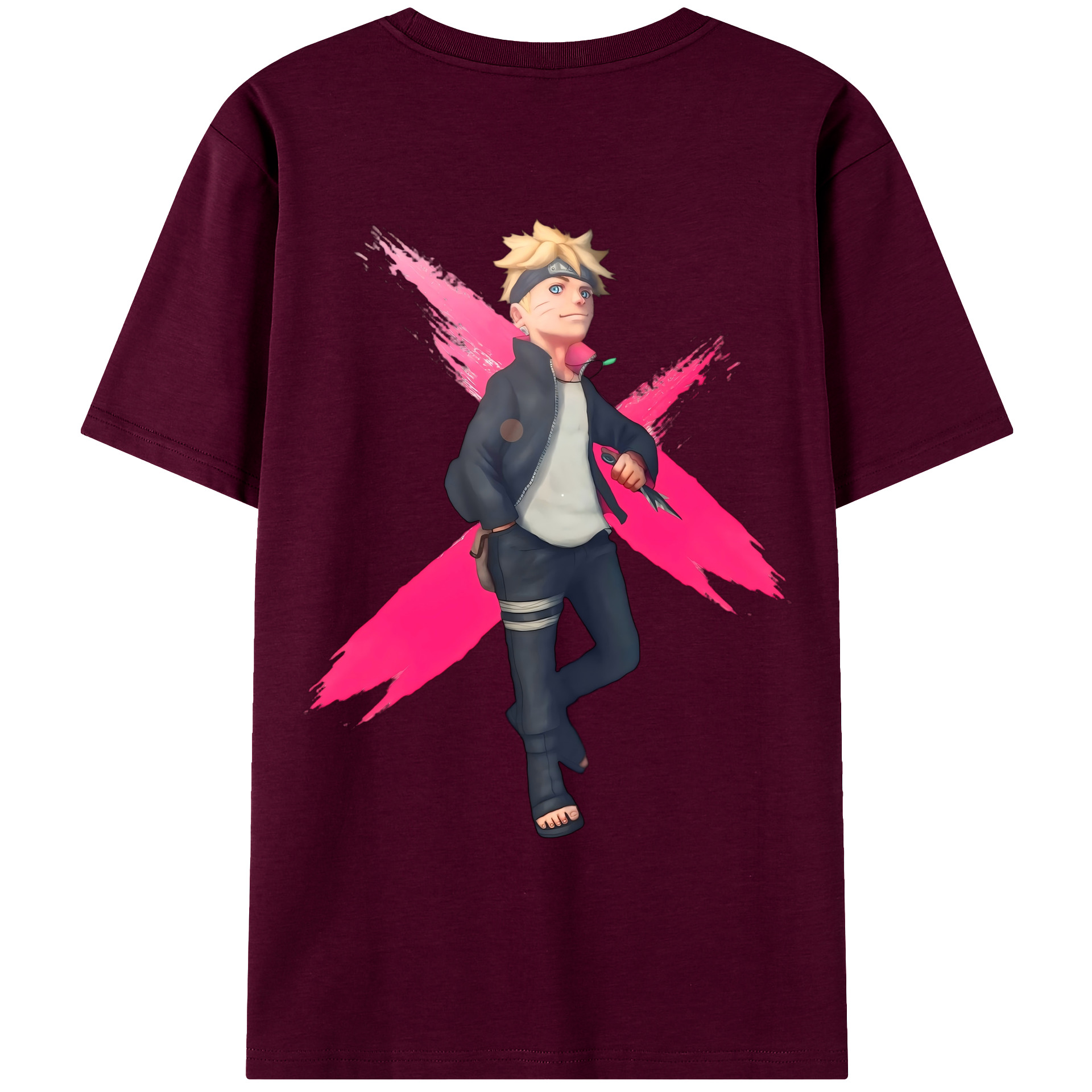 （画像用） NARUTO -ナルト- うずまき ボルト Uzumaki Boruto レディース半袖Tシャツ(バックプリント)